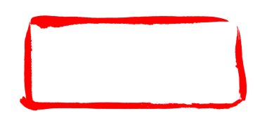 Fotokopi alanı olan kırmızı pul ya da boya fırçası çerçevesi