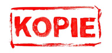 Kırmızı Şablon Almanca Kopyayı Gösteriyor