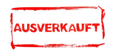 Red Stencil Banner Almanca 'da Satıldı' yı gösteriyor