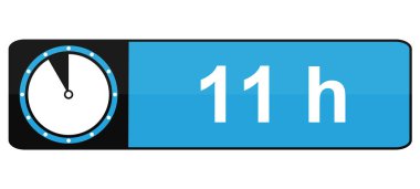 Mavi ve siyah düğmeli bayrak 11 saatlik duş süresi