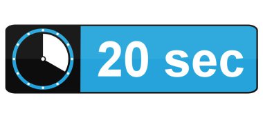 20 saniyelik mavi ve siyah düğmeli duş süresi