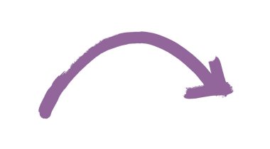 Eğrili mor boya fırçası oku