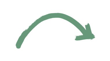 Eğrili yeşil boya fırçası oku