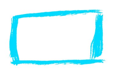 Açık mavi pul ya da kopyalama alanı olan boya fırçası çerçevesi