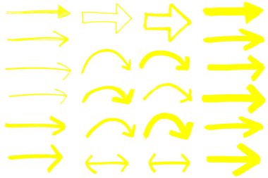 El yapımı sarı oklar koleksiyonu