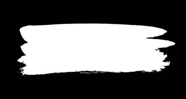 Siyah arkaplanda beyaz boya fırçası darbesi