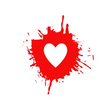 Kırmızı düğme ya da simgesi olan renk sıçraması: kalp