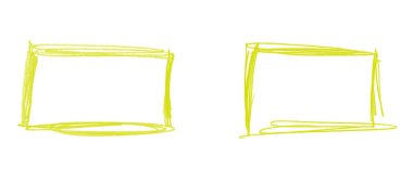 2 el boyalı çerçeve çizimi sarı yeşil renkte