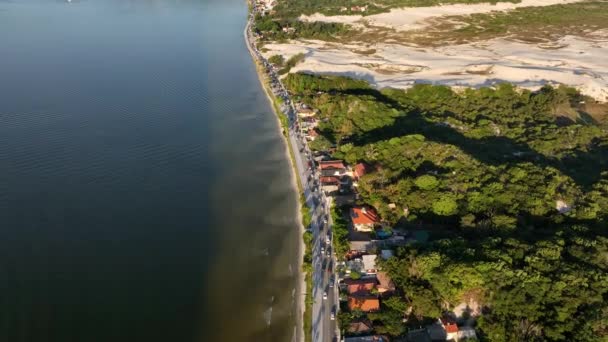 Lagoa Conceicao Florianopolis Brasilien Flygbild — Stockvideo