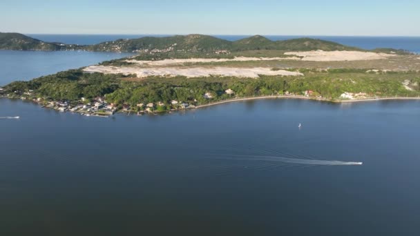 Lagoa Conceicao Florianopolis Brazil Aerial Image — Stock Video
