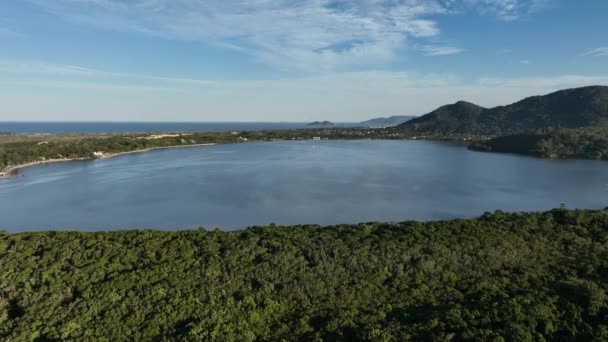 Lagoa Conceicao Florianopolis Brazílie Úžasný Letecký Snímek — Stock video