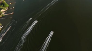 Florianopolis, Brezilya 'daki Lagoa da Conceicao. Şaşırtıcı Hava görüntüsü.