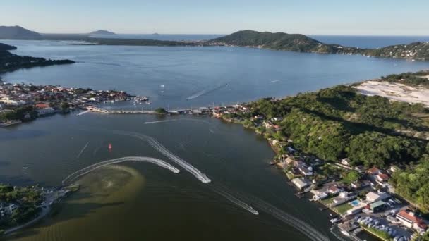 Lagoa Conceicao Florianopolis Brazil Amazing Aerial Image — Stock Video