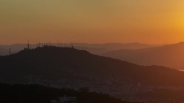 Florianopolis, Brezilya 'daki Lagoa da Conceicao. Şaşırtıcı Hava görüntüsü.