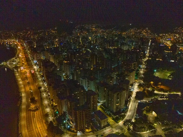 Florianópolis Santa Catarina Imagen Aérea Nocturna — Foto de Stock