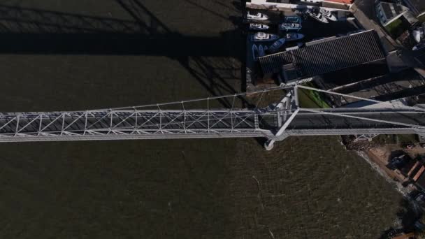 Florianopolis Στη Santa Catarina Γέφυρα Χερσίλιο Λουζ Αεροφωτογραφία — Αρχείο Βίντεο