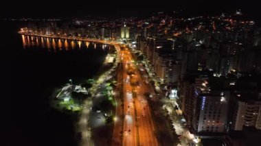 Florianopolis, Santa Catarina 'da. Hercilio Luz Köprüsü. Hava resmi.