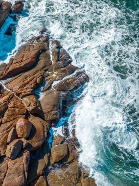Santa Catarina 'daki Guarda do Embau plajı. panoramik hava görüntüsü