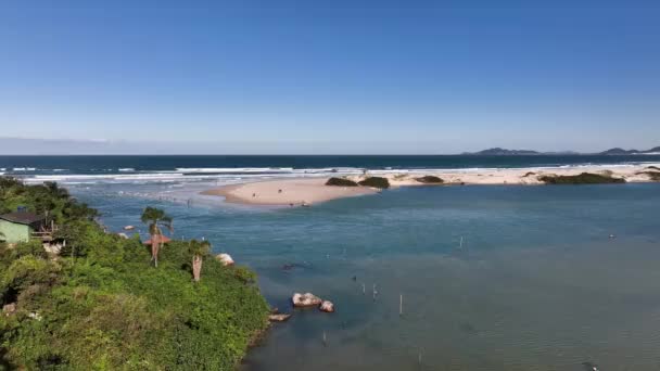 Playa Guarda Emba Santa Catarina Vista Aérea Panorámica — Vídeo de stock