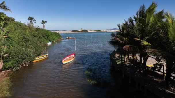 Spiaggia Guarda Emba Santa Catarina Vista Aerea Panoramica — Video Stock