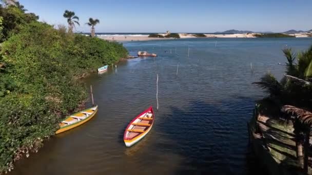 Playa Guarda Emba Santa Catarina Vista Aérea Panorámica — Vídeos de Stock