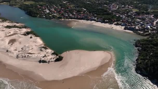 サンタ カタリーナのエバ ビーチ パノラマの空中ビュー — ストック動画