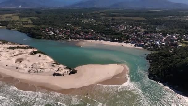 Playa Guarda Emba Santa Catarina Vista Aérea Panorámica — Vídeos de Stock