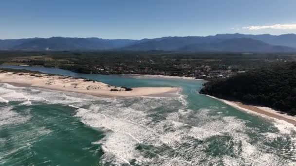Spiaggia Guarda Emba Santa Catarina Vista Aerea Panoramica — Video Stock