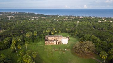 Castelo Praia do Forte, Bahia. Hava görünümü.