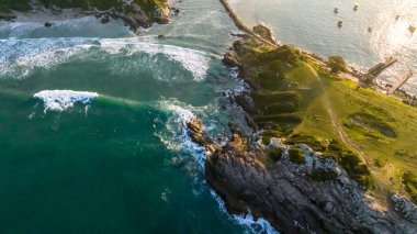 Florianopolis, Armacao plajı, hava manzarası. Santa Catarina, SC