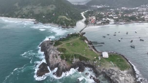 Florianopolis Pantai Armao Pandangan Udara Santa Catarina — Stok Video