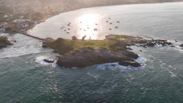 Florianopolis Pantai Armao Pandangan Udara Santa Catarina — Stok Video