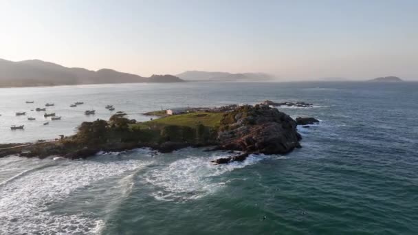 Florianópolis Playa Armao Vista Aérea Santa Catarina — Vídeos de Stock