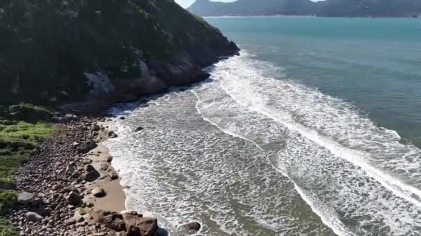 Pláž Saquinho Florianopolis Letecký Pohled — Stock video