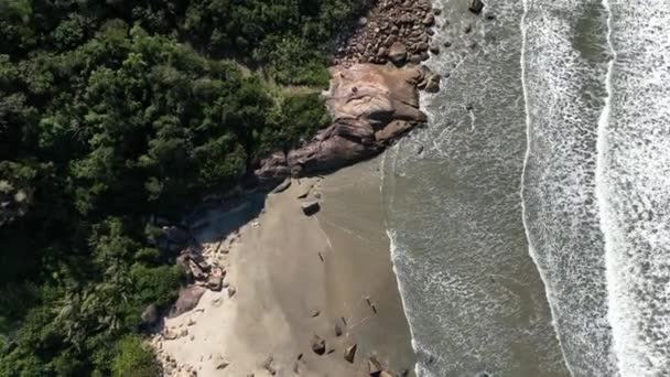 Пляж Сакиньо Флорианополис Вид Воздуха — стоковое видео