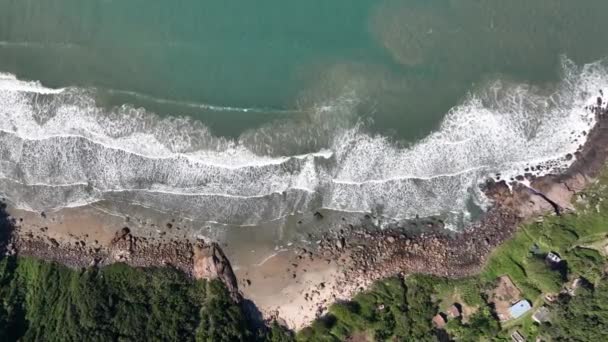 Пляж Сакиньо Флорианополис Aerial View — стоковое видео