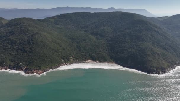 Praia Saquinho Florianópolis Vista Aérea — Vídeo de Stock