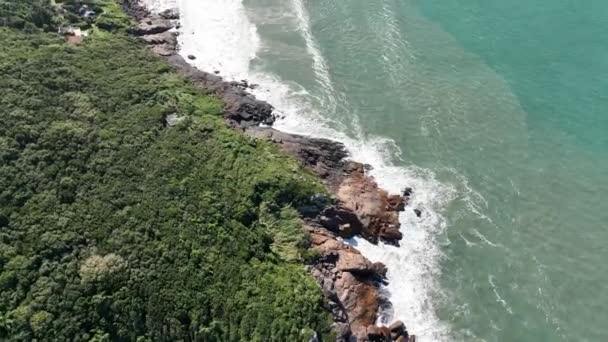 Saquinho Beach Florianopolis Vista Aerea — Video Stock