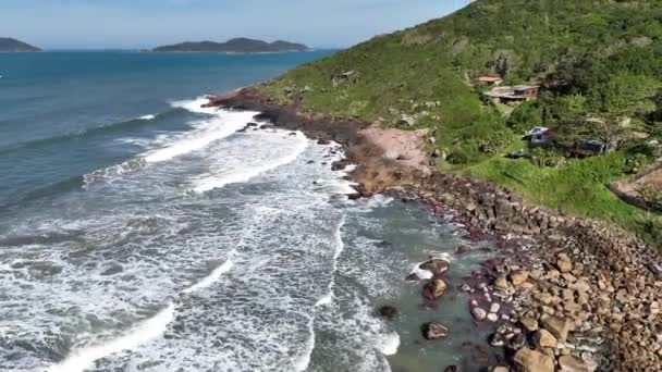 Praia Saquinho Florianópolis Vista Aérea — Vídeo de Stock