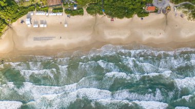 Santinho Beach in Florianopolis. Aerial view from drone. Brazil clipart