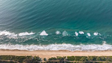 Florianpolis, Brezilya 'daki Mocambik Plajı. Hava Görünümü.