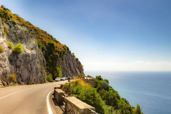 stock image Amalfi Coast, Mediterranean Sea, Italy. Beautiful day full of colors on the roads and highways of the Amalfi Coast.