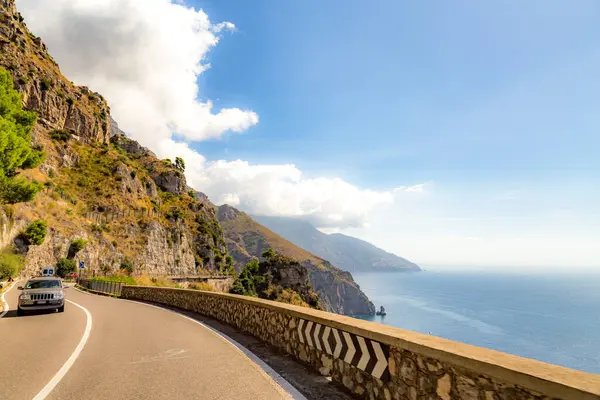 stock image Amalfi Coast, Mediterranean Sea, Italy. Beautiful day full of colors on the roads and highways of the Amalfi Coast.