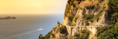 Amalfi Coast, Mediterranean Sea, Italy. Website Banner. clipart