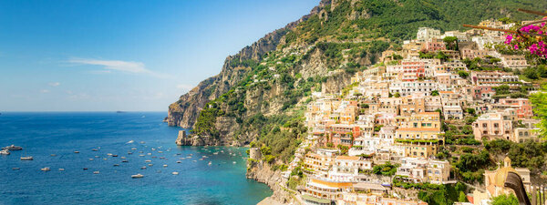 Amalfi Coast, Mediterranean Sea, Italy. Website Banner.