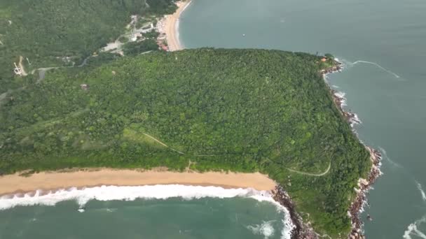 Balneario Camboriu Santa Catarina Plaża Taquaras Laranjeiras Widok Lotu Ptaka — Wideo stockowe
