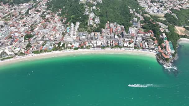 Bombinhas Strand Santa Catarina Flygfoto Taget Med Drönare Brasilien Sydamerika — Stockvideo