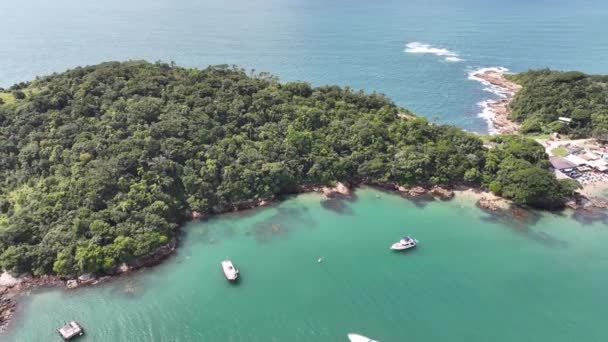 Spiaggia Bombinhas Santa Catarina Vista Aerea Scattata Con Drone Brasile — Video Stock