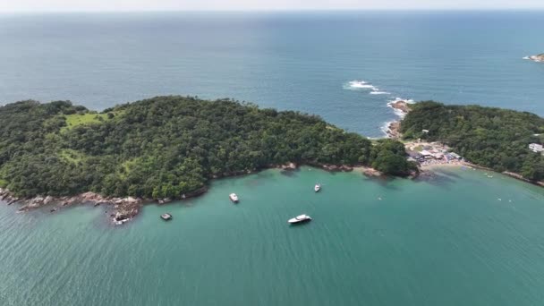 Spiaggia Bombinhas Santa Catarina Vista Aerea Scattata Con Drone Brasile — Video Stock