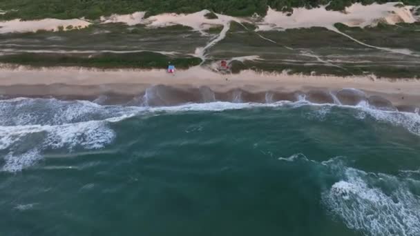 フロリアン ポリス 日の出の間にカンペチのビーチ ブラジル タバレス — ストック動画
